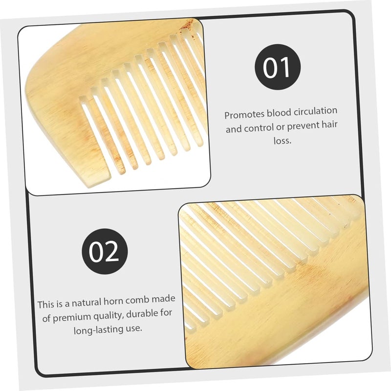 Natural Horn Comb 9cm Portable Anti Static Hair Smoothing Tool Prevents Hair Loss - Image 4